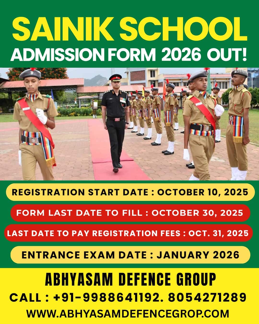 SAINIK SCHOOL ADMISSION FORM 2026